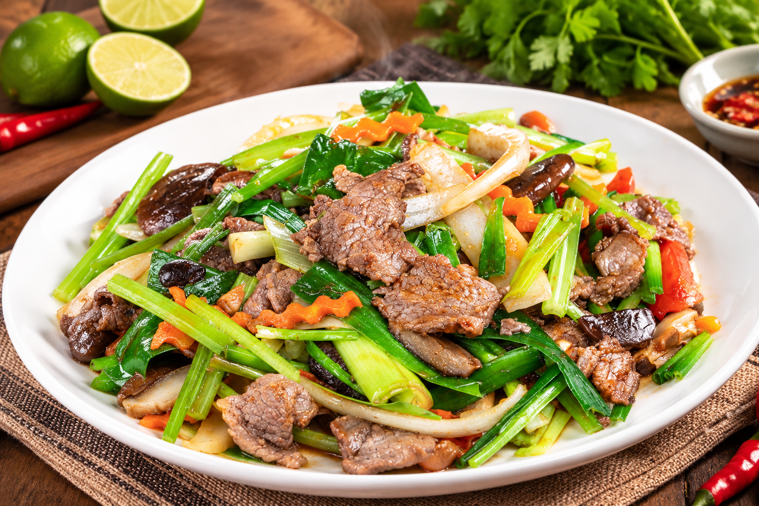 Thịt bò xào cần tỏi