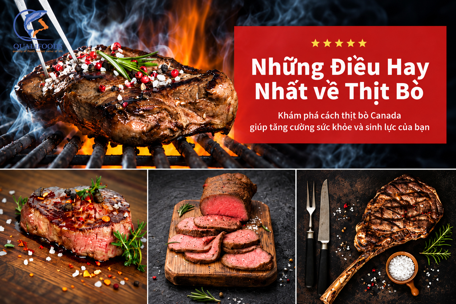 STEAK BÒ CANADA ÁP CHẢO – ĐẬM ĐÀ HƯƠNG VỊ, MỀM MỌNG TỪNG THỚ THỊT