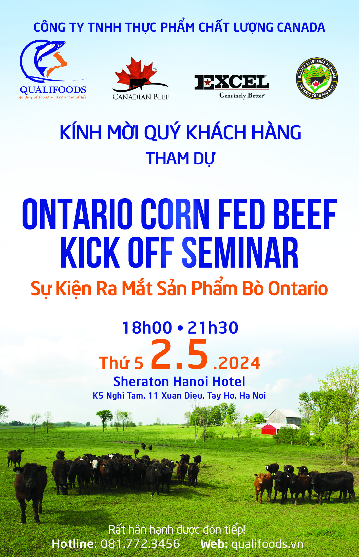 CHÀO ĐÓN SỰ KIỆN RA MẮT DÒNG SẢN PHẨM MỚI – THỊT BÒ ĂN NGÔ ONTARIO CORN FED BEEF CANADA TẠI VIỆT NAM